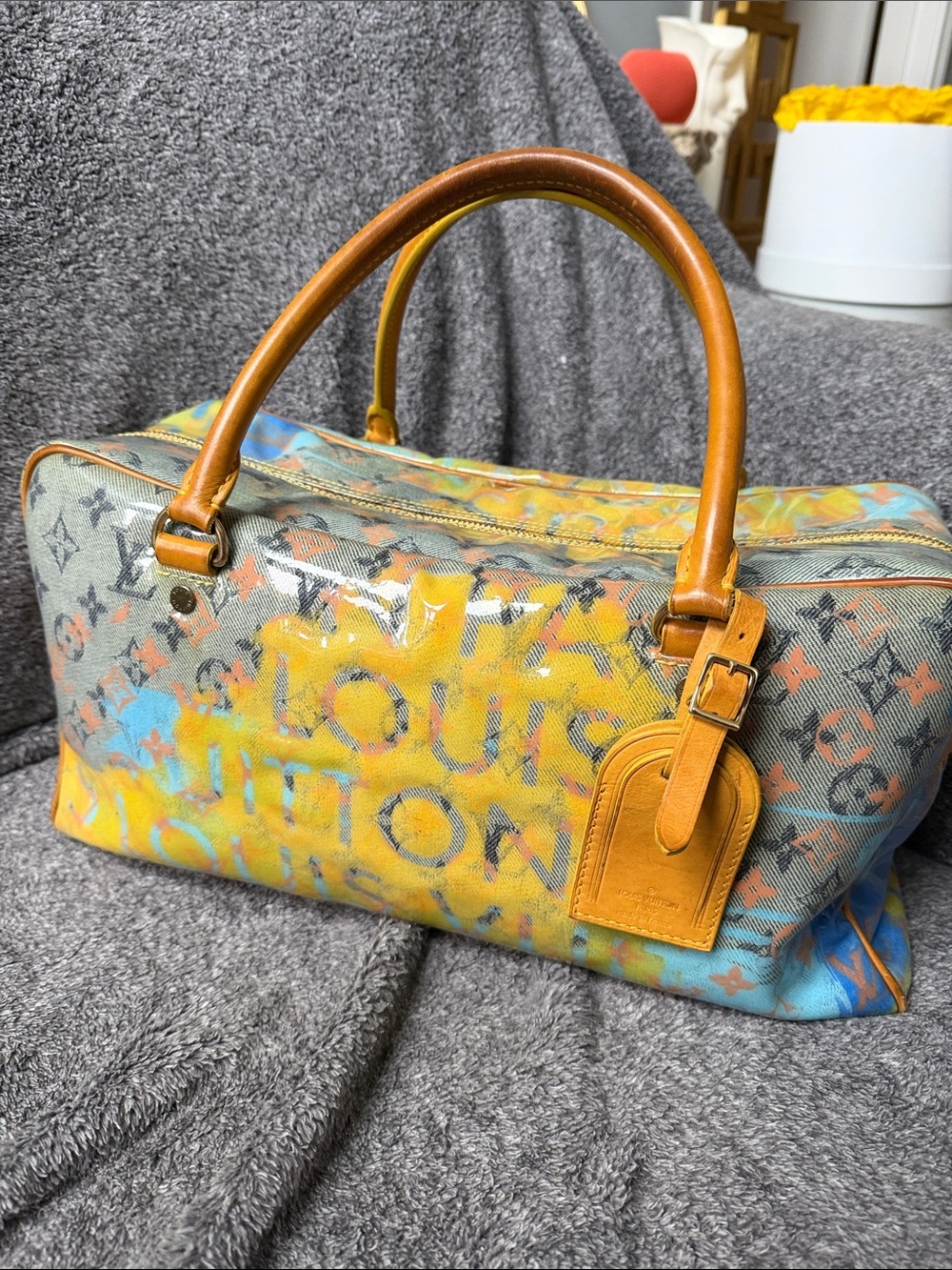 Louis Vuitton Richard Prince Jaune Denim Defile PM weekend bag - Picture 1 of 6